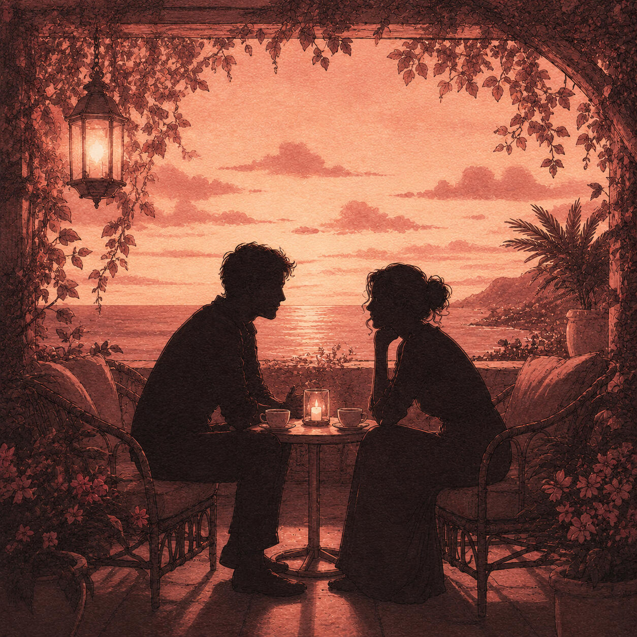 A male and female silhouette in separate locations each completing their Mind Modes® assessment, representing the compatibility check that happens before an introduction is made.